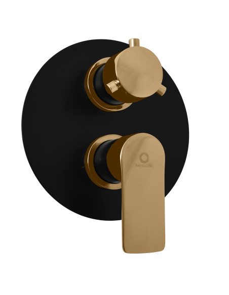 Смеситель для душа/ванны встроенный VLTAVA ЧЕРНЫЙ МАТОВЫЙ/ЗОЛОТО - Barva černá matná/zlato Смеситель для душа/ванны встроенный VLTAVA ЧЕРНЫЙ МАТОВЫЙ/ЗОЛОТО - Barva černá matná/zlato