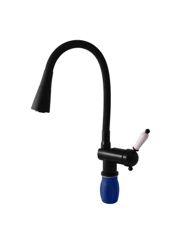 Смеситель для раковины  с гибким изливом ЛАБЭ ЧЕРНЫЙ МАТОВЫЙ - Barva Černá matná,Rozměr 1/2''