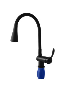 Смеситель для раковины  с гибким изливом ЛАБЭ ЧЕРНЫЙ МАТОВЫЙ - Barva Černá matná,Rozměr 1/2'' 2