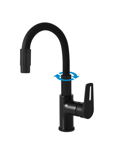 Смеситель для умывальника с гибким изливом COLORADO ЧЕРНЫЙ МАТОВЫЙ - Barva Černá matná,Rozměr 1/2'' Смеситель для умывальника с гибким изливом COLORADO ЧЕРНЫЙ МАТОВЫЙ - Barva Černá matná,Rozměr 1/2''