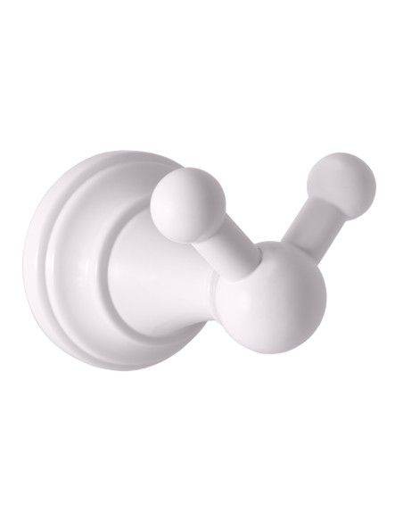 Крючок двойной БЕЛЫЙ Аксессуар для ванной МОРАВА РЕТРО  - Barva bílá Крючок двойной БЕЛЫЙ Аксессуар для ванной МОРАВА РЕТРО  - Barva bílá