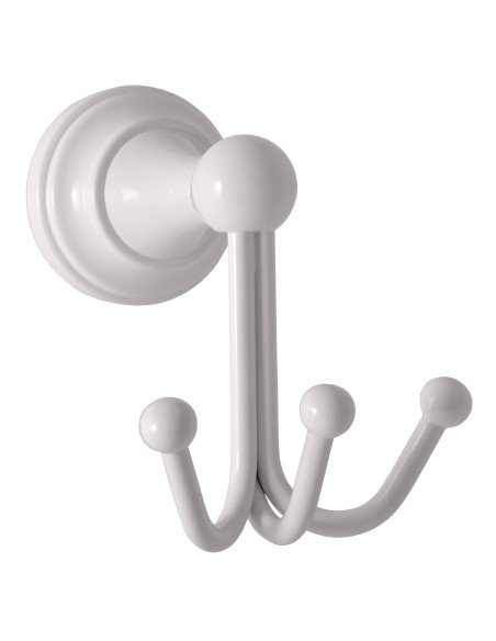 Крючок тройной БЕЛЫЙ Аксессуар для ванной МОРАВА РЕТРО  - Barva bílá Крючок тройной БЕЛЫЙ Аксессуар для ванной МОРАВА РЕТРО  - Barva bílá
