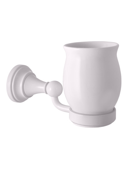 Стакан для зубных щеток с держателем БЕЛЫЙ Аксессуар для ванной МОРАВА РЕТРО - Barva bílá Стакан для зубных щеток с держателем БЕЛЫЙ Аксессуар для ванной МОРАВА РЕТРО - Barva bílá