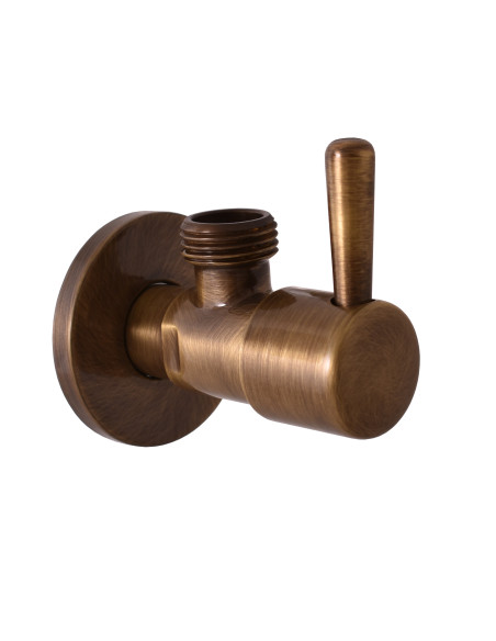 Вентиль угловой с керамической кран-буксой  1/2'' - 1/2'' БРОНЗА - Barva Stará mosaz (Bronz)