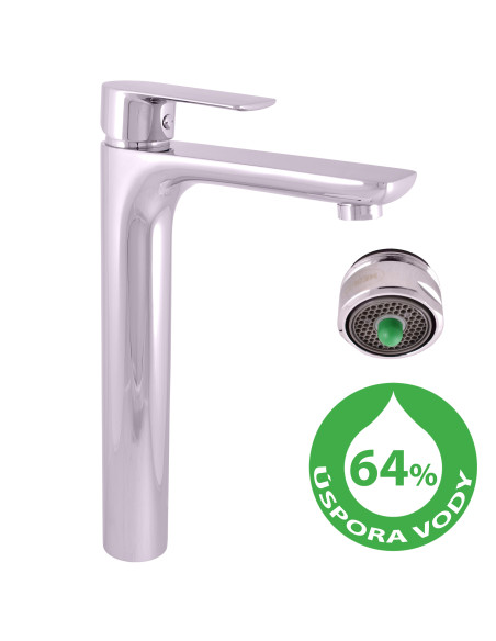 Водосберегающий смеситель для умывальника, высокий VLTAVA ECO - Barva Chrom,Rozměr 1/2'' Водосберегающий смеситель для умывальника, высокий VLTAVA ECO - Barva Chrom,Rozměr 1/2''