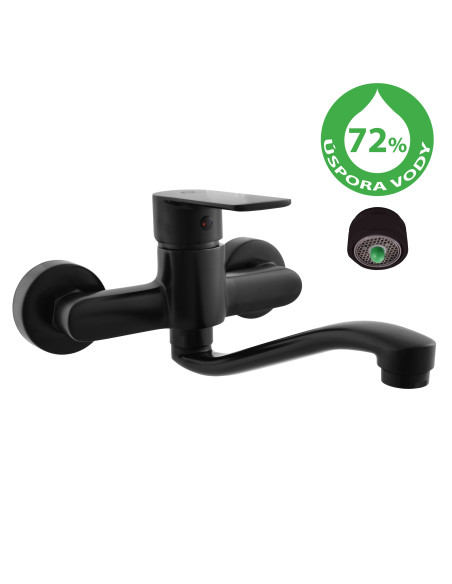 Водосберегающий смеситель для раковины/умывальника  VLTAVA ECO ЧЕРНЫЙ МАТОВЫЙ - Barva Černá matná,Rozměr 100 mm Водосберегающий смеситель для раковины/умывальника  VLTAVA ECO ЧЕРНЫЙ МАТОВЫЙ - Barva Černá matná,Rozměr 100 mm