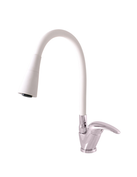 Смеситель кухонный с флексибильным изливом и душем  SAZAVA ХРОМ/БЕЛЫЙ - Barva chrom/bílá,Rozměr 1/2'',Typ ručky ručka SÁZAVA – 5