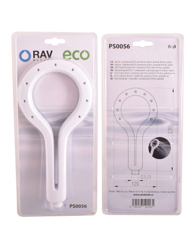 Душевая лейка ручного душа с экономией воды ECO ø 120 мм, ХРОМ/БЕЛЫЙ ХРОМ/БЕЛЫЙ - Barva chrom/bílá