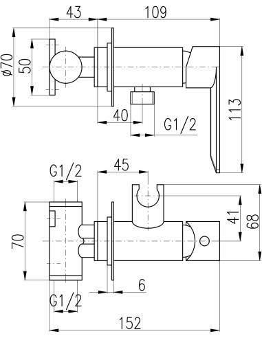 Встроенный смеситель для биде NIL ЗОЛОТО ГЛЯНЕЦ - Barva ZLATÁ - lesklá,Povrchová úprava PVD