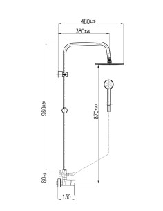 Смеситель для душа NIL ЗОЛОТО КРАЦОВАННЫЙ - Barva ZLATÁ - kartáčovaná ,Rozměr 150 mm,Povrchová úprava PVD 2