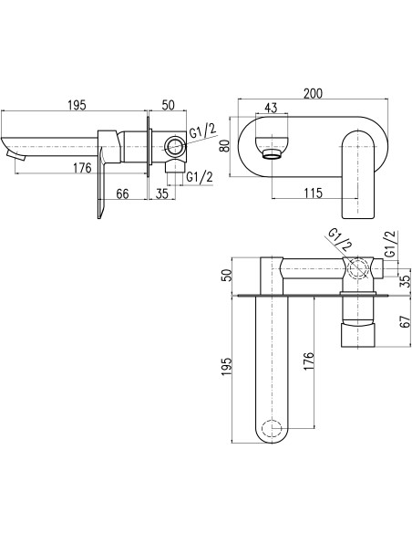 Встроенный смеситель для умывальника NIL РОЗОВОЕ ЗОЛОТО КРАЦОВАННЫЙ - Barva ZLATÁ RŮŽOVÁ - kartáčovaná ,Povrchová úprava PVD