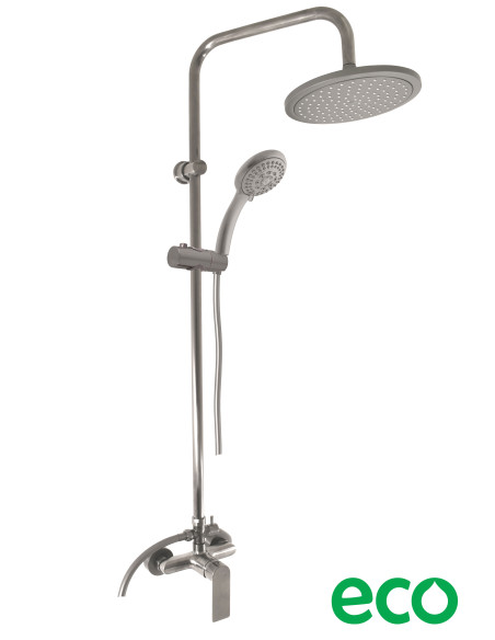 Смеситель для душа с душевым гарнитуром NIL METAL GREY ГЛЯНЕЦ - Barva METAL GREY - lesklá,Rozměr 150 mm,Povrchová úprava PVD Смеситель для душа с душевым гарнитуром NIL METAL GREY ГЛЯНЕЦ - Barva METAL GREY - lesklá,Rozměr 150 mm,Povrchová úprava PVD