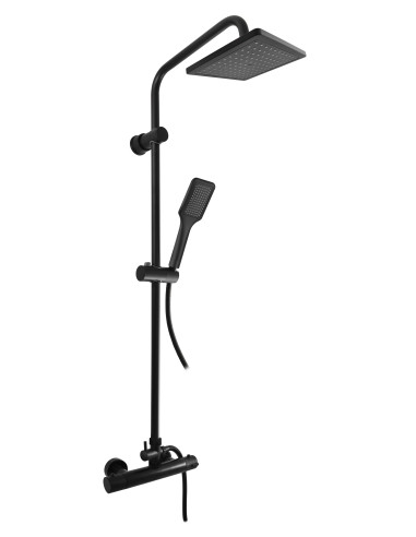 Смеситель для душа с верхним и ручным душем ТЕРМОСТАТИЧЕСКИЙ ЧЕРНЫЙ МАТОВЫЙ - Barva Černá matná,Rozměr 150 mm