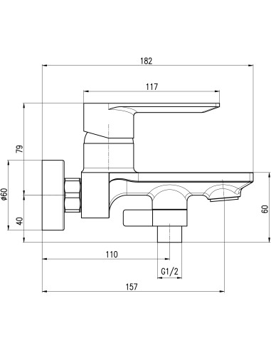 Cмеситель для ванны NIL METAL GREY КРАЦОВАННЫЙ - Barva METAL GREY - kartáčovaná ,Rozměr 150 mm