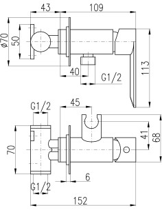 Встроенный смеситель для биде NIL METAL GREY ГЛЯНЕЦ - Barva METAL GREY - lesklá 2