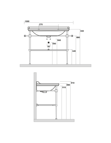 Kerasan izlietnes konsole Waldorf 9196K1Cr - 7