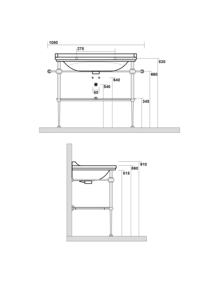 Kerasan izlietnes konsole Waldorf 9196K1Cr - 7