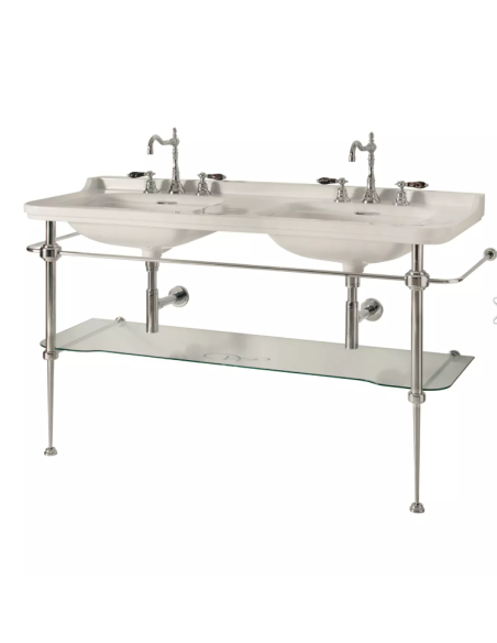 Kerasan Waldorf console with glass shelf, for sink 150cm, 9195K - 5