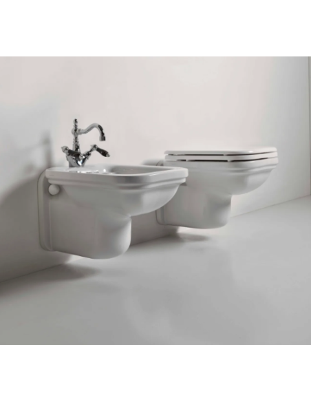 Kerasan wall-mounted bidet with overflow ring Waldorf 4125 - 10 Kerasan wall-mounted bidet with overflow ring Waldorf 4125 - 10
