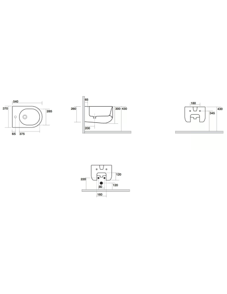 Kerasan piekaramais bidē Flo 312301 - 6 Kerasan piekaramais bidē Flo 312301 - 6