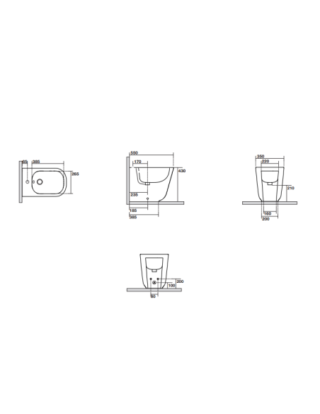Биде Kerasan с решеткой Tribeca 512001, винты WB5N включены - 8