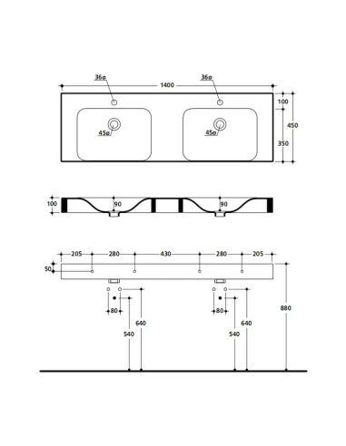 Kerasan izlietne Cento 3536 - 6