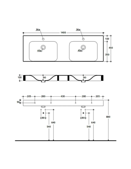 Kerasan izlietne Cento 3536 - 6 Kerasan izlietne Cento 3536 - 6
