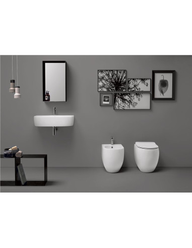 Kerasan FLO keramikas viena cauruma izlietne pie sienas vai uz galda virsmas 70x42 cm - 4