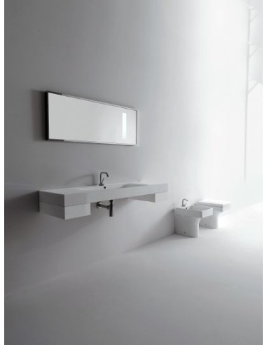 Kerasan table/wall-mounted porcelain washbasin Cento 140x45cm - 4