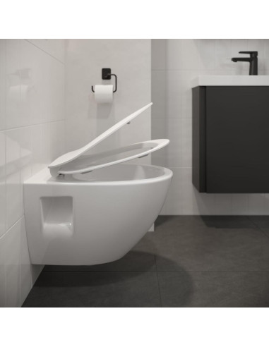 KOMPLEKTS C35: WC Rāmis AQUA 50 MECH QF + MODUO PLUS CLEANON OVĀLS SIENAS PAKĀRINĀMS pods ar SC vāku - 8