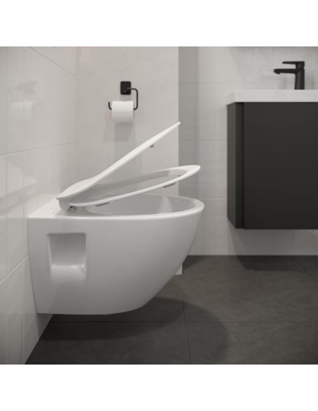 KOMPLEKTS C35: WC Rāmis AQUA 50 MECH QF + MODUO PLUS CLEANON OVĀLS SIENAS PAKĀRINĀMS pods ar SC vāku - 8