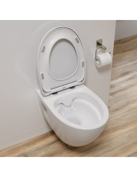 SET C35: AQUA 50 MECH QF WC FRAME + MODUO PLUS CLEANON OVAL WALL HUNG BOWL WITH TOILET SEAT - 11