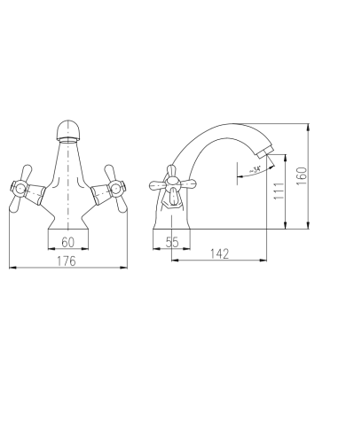 Смеситель для умывальника МОРАВА РЕТРО ГЛЯНЦЕВЫЙ БЕЛЫЙ - Barva bílá lesklá,Rozměr 3/8'' - 7