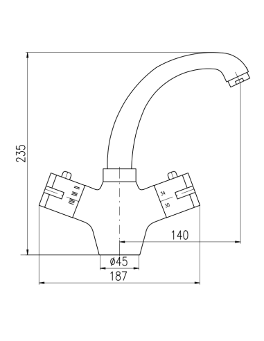 Washbasin faucet TERMOSTATIC - Barva chrom,Rozměr 1/2'' - 2