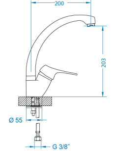 ALVEUS DIANA virtuves krāns hroms 2