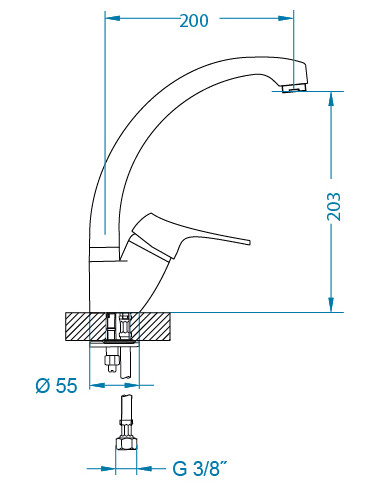 ALVEUS DIANA virtuves krāns hroms