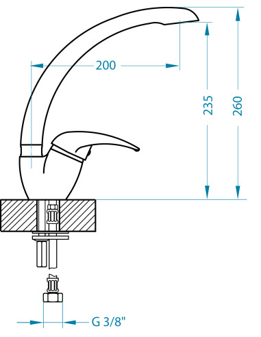 ALVEUS FONTANA MONARCH virtuves krāns brūns
