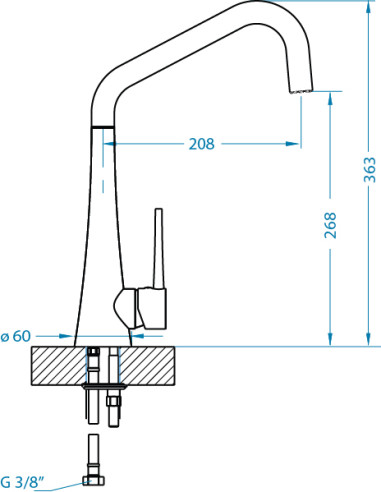 ALVEUS EDEN virtuves krāns hroms