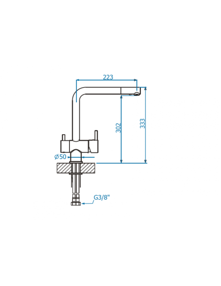 AQUILA krāna kolonna 11 WHITE ar iespēju pievienot ūdens filtru