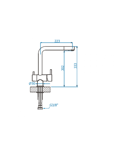AQUILA jaucējkrāns, krāsa 55, BĒŠS, ar iespēju pieslēgt ūdens filtru
