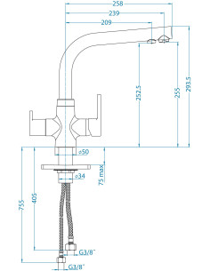 ALVEUS AQUA virtuves jaucējkrāns hromēts 2