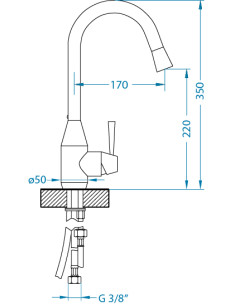 ALVEUS ARC 40 - P virtuves krāns hromēts 2