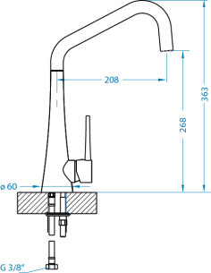 ALVEUS EDEN virtuves krāns hroms 2