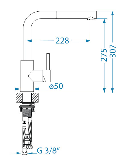 ZEOS P balts virtuves krāns DEEP WHITE 11
