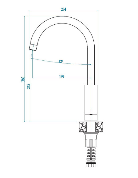 ALVEUS SANTO virtuves jaucējkrāns bez 55 ALVEUS SANTO virtuves jaucējkrāns bez 55