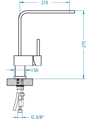 ALVEUS LAGUNA MONARCH virtuves jaucējkrāns, varš