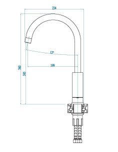 ALVEUS SANTO jaucējkrāns virtuves melns 91 2