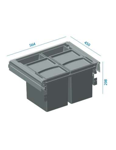 ALVEUS Šķirotājs Albio 50 (2x1 L + 2x17 L)