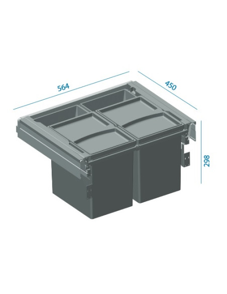 ALVEUS Šķirotājs Albio 50 (2x1 L + 2x17 L) ALVEUS Šķirotājs Albio 50 (2x1 L + 2x17 L)