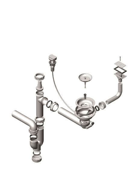 ALVEUS SIPHON diametrs 114 singls ar POP-UP pārplūdi ALVEUS SIPHON diametrs 114 singls ar POP-UP pārplūdi